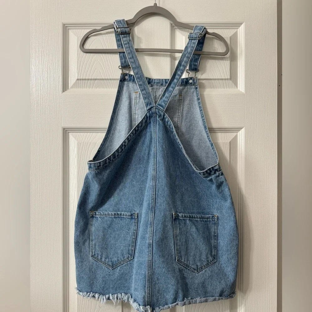 ✨SOLD✨CELLO Denim Distressed Overall Dress - Picture 7 of 7